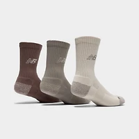 New Balance Active Cushion Crew Socks (3-Pack) Brown / Beige
