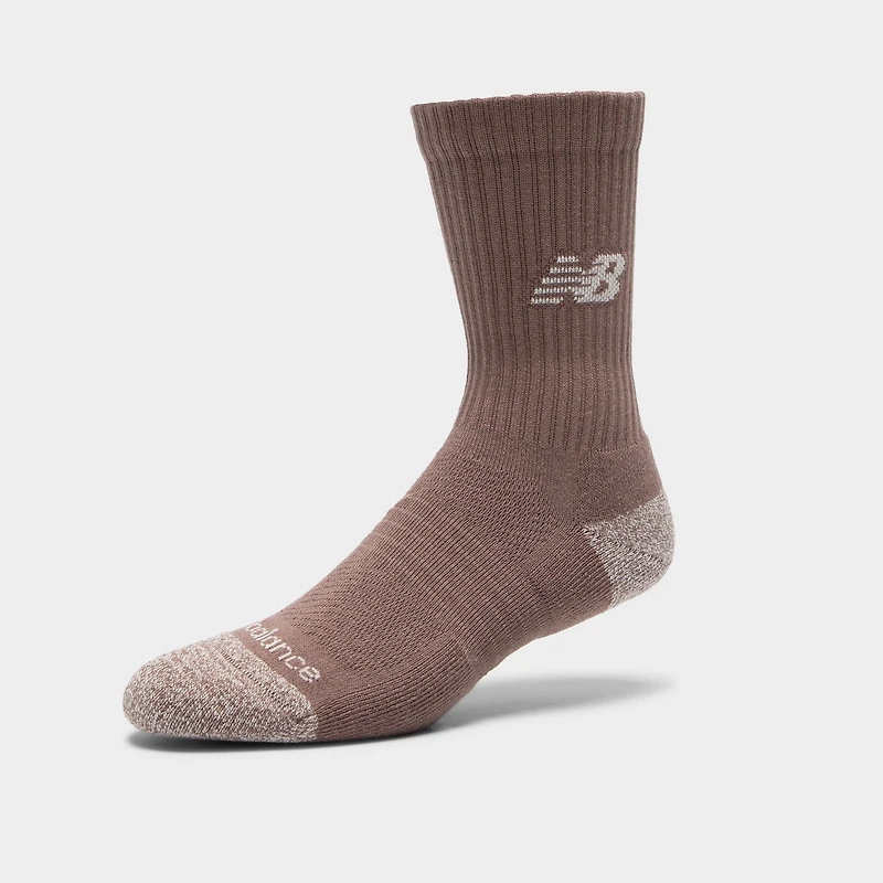 New Balance Active Cushion Crew Socks (3-Pack) Brown / Beige
