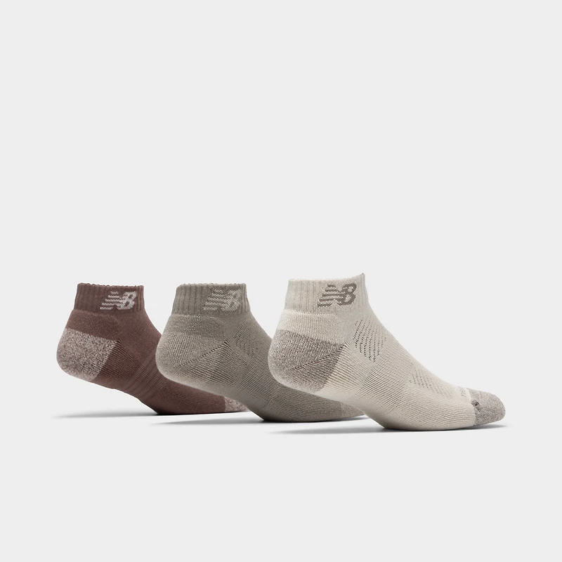 New Balance Active Cushion Low Cut Socks (3-Pack)Brown/Beige