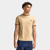 Fred Perry Twin Tipped T-Shirt Warm Stone / Black