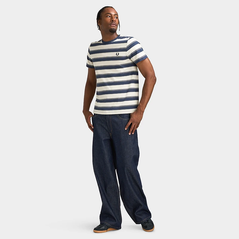 Fred Perry Fine Stripe Tee Dark Airforce / Ecru