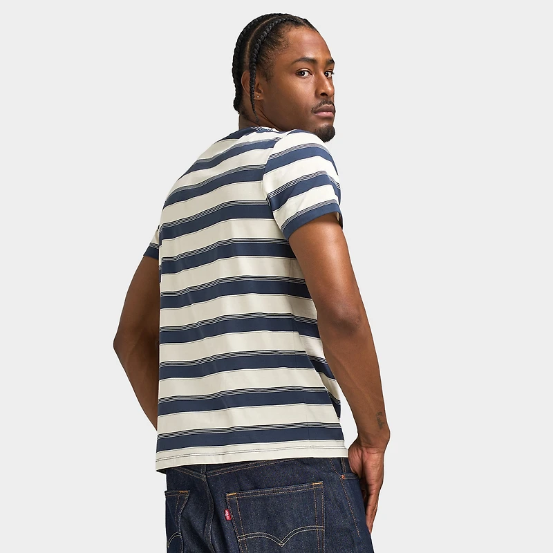 Fred Perry T-shirt rayé Airforce foncé / Ecru