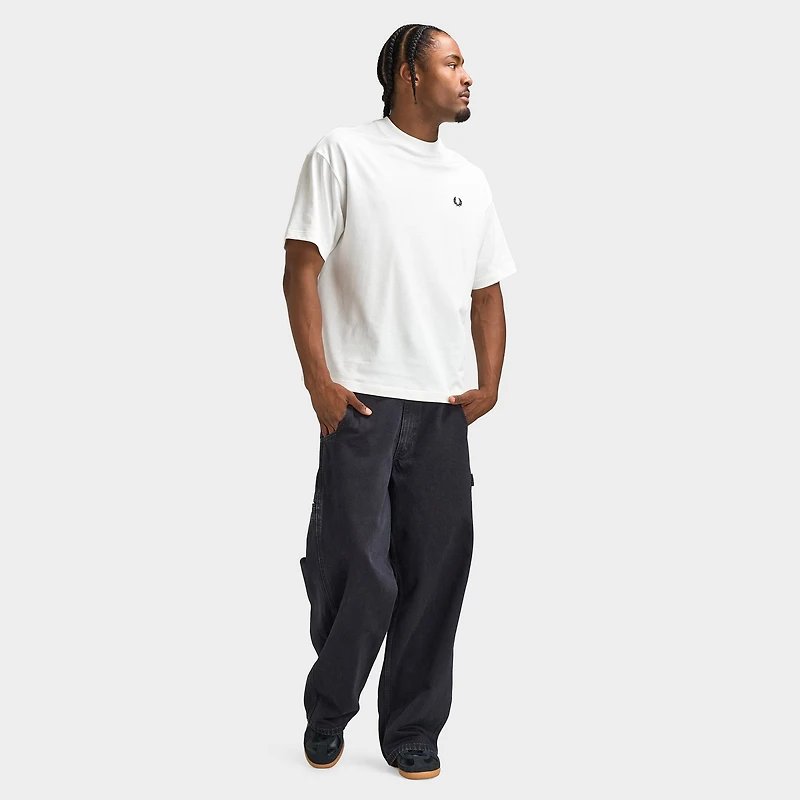 Fred Perry T-shirt Sportswear Blanc Neige / Vert Forêt