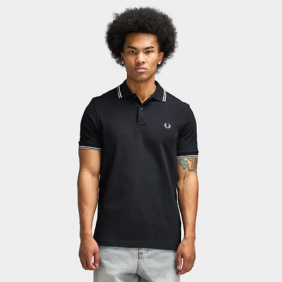 Fred Perry Twin Tipped Shirt Black / White Seagrass
