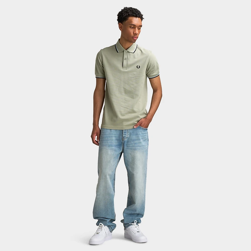 Fred Perry Chemise à double liseré Noir / Bleu Foncé