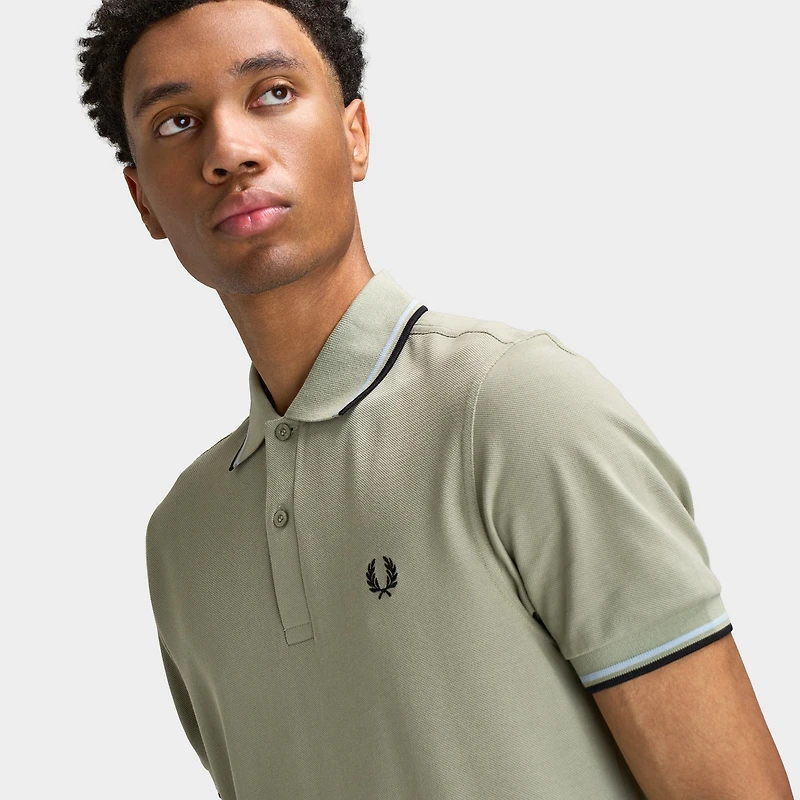 Fred Perry Chemise à double liseré Noir / Bleu Foncé