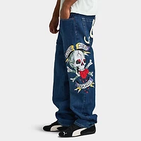 Ed Hardy Skull Heart Baggy Jeans / Indigo