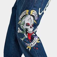 Ed Hardy Skull Heart Baggy Jeans / Indigo