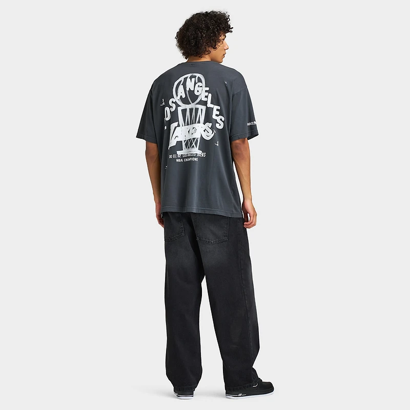 Mitchell & Ness Lakers T-shirt Graphique Exclusif / Noir Délavé