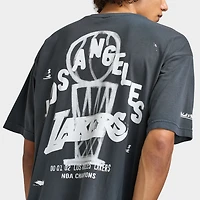 Mitchell & Ness Lakers Exclusive Boxy Graphic T-Shirt /  Washed Black