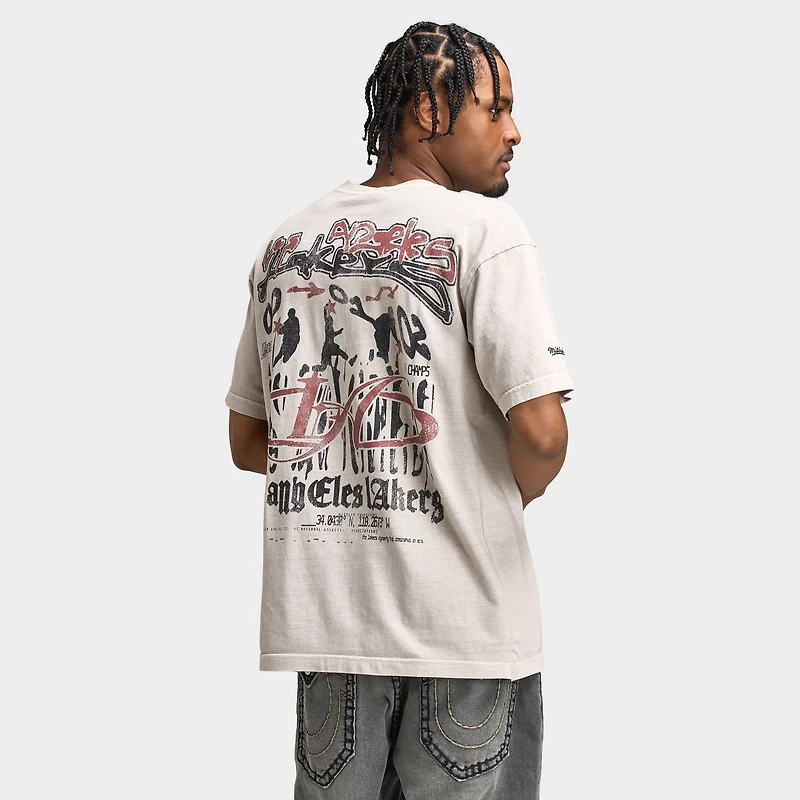 Mitchell & Ness Lakers Effet Usé Boxy T-shirt / Chartreuse Délavée