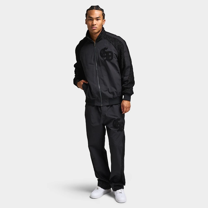 Criminal Damage Micro Sherpa and Nylon Track Pant / Black