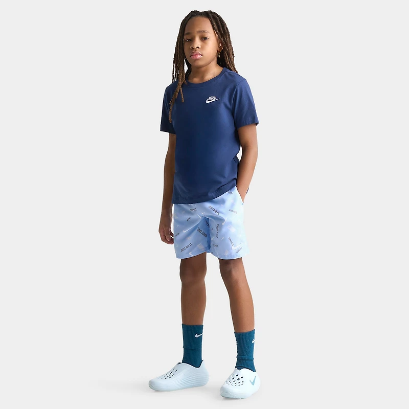 Nike Junior Boys' All Over Print Swim Shorts Blue / White