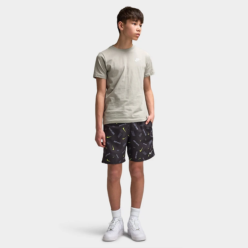 Nike Junior Boys' All Over Print Swim Shorts  Black / Wolt