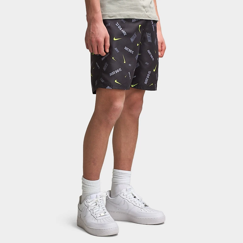 Nike Junior Boys' All Over Print Swim Shorts  Black / Wolt