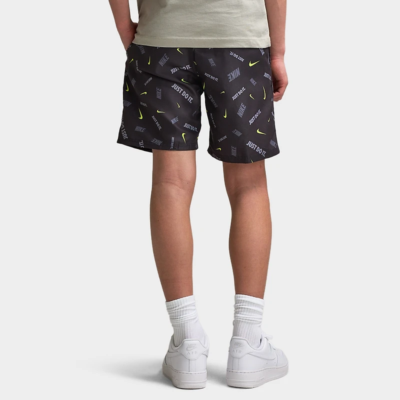 Nike Junior Boys' All Over Print Swim Shorts  Black / Wolt