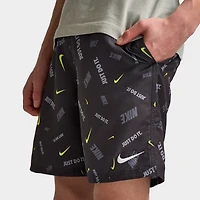 Nike Junior Boys' All Over Print Swim Shorts  Black / Wolt
