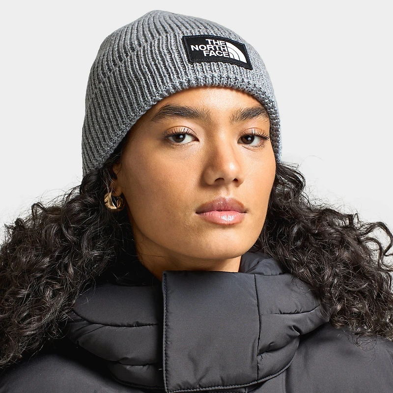The North Face Logo Box Cuffed Beanie / TNF Heather Grey