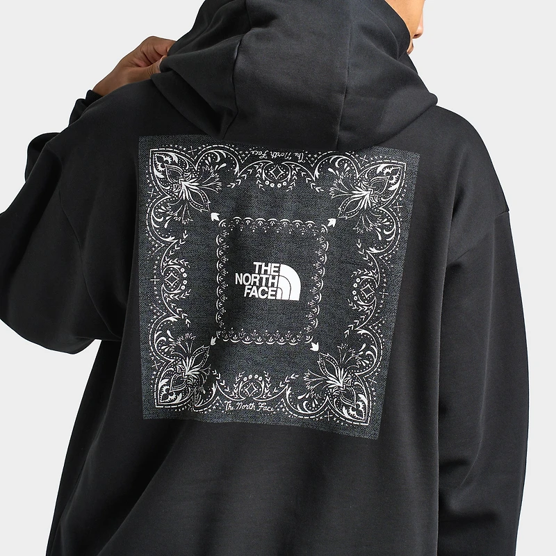 The North Face Oversized Bandana Print Pullover Hoodie / TNF Black