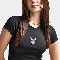 Playboy RHD Diamonte Baby Tee / Black