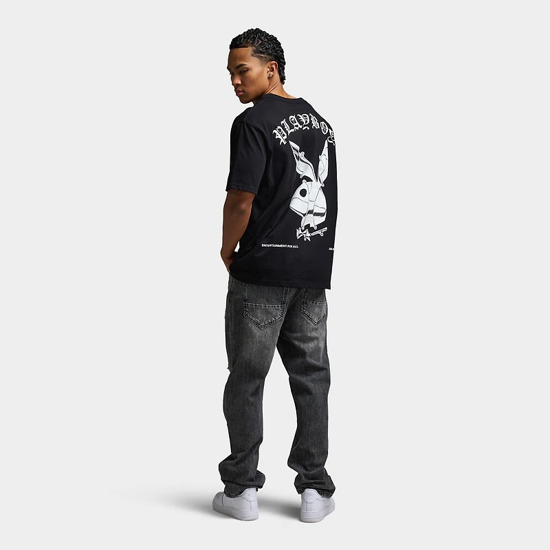 Playboy Chrome RH Oversized Graphic T-Shirt / Black