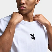 Playboy Women's Lips Diamonte Graphic T-Shirt / White