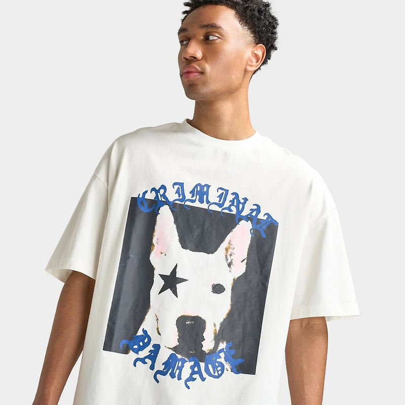 Criminal Damage T-shirt  Star Dog / Blanc Cassé
