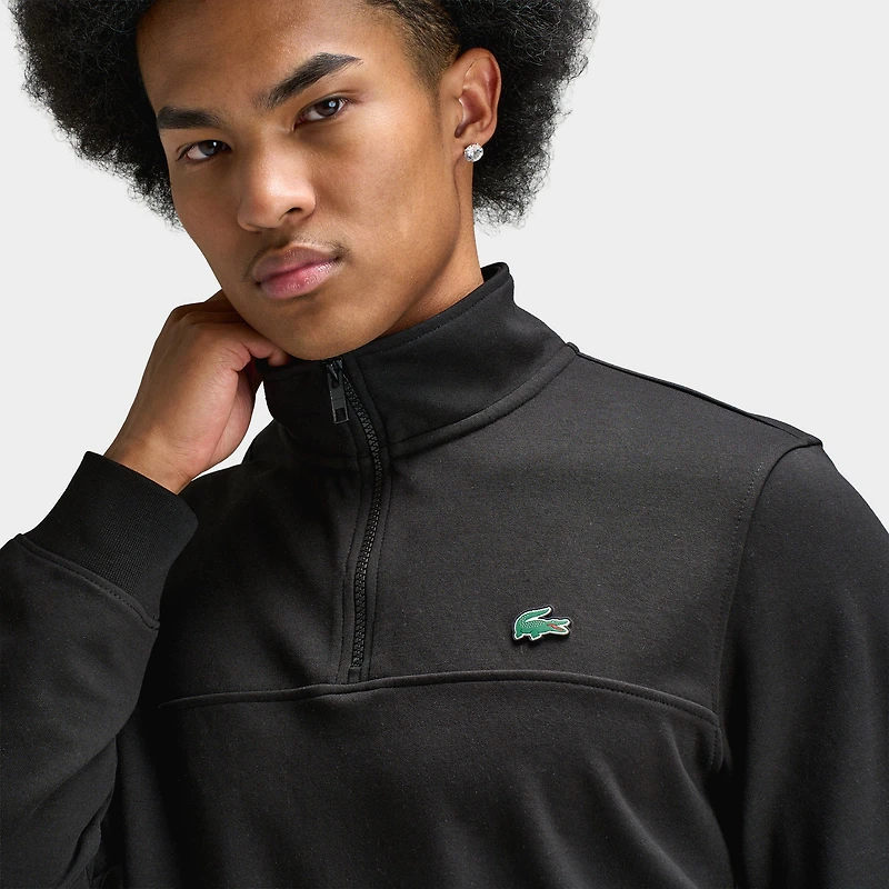 Lacoste Double Knit Half Zip Sweater / Black