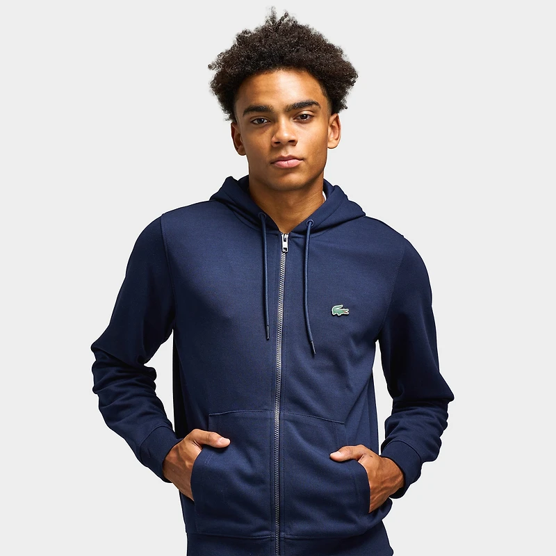 Lacoste Double Knit Full-Zip Hoodie / Navy Blue