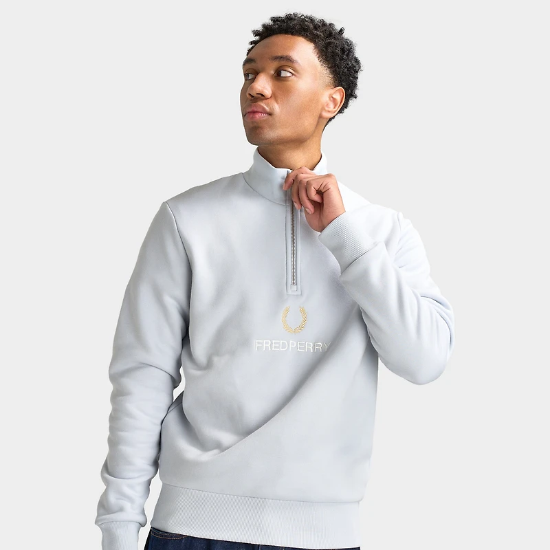 Fred Perry Stacked FLP demi-zip / Bleu foncé