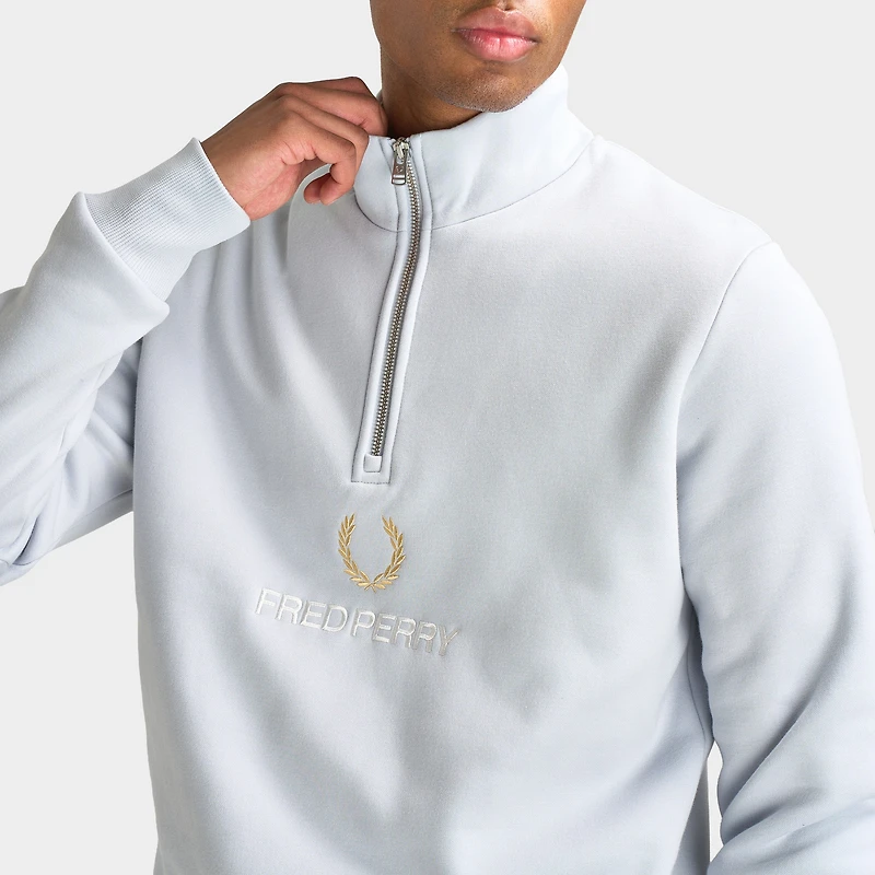 Fred Perry Stacked FLP demi-zip / Bleu foncé