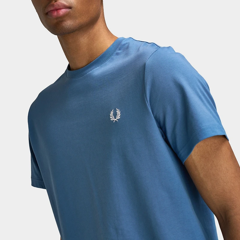 Fred Perry Géométrique Graphique Court T-shirt / Bleu As