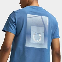 Fred Perry Géométrique Graphique Court T-shirt / Bleu As