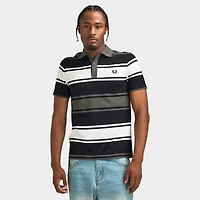 Fred Perry Chandail Polo à Rayures Audacieuses Noir / Écru