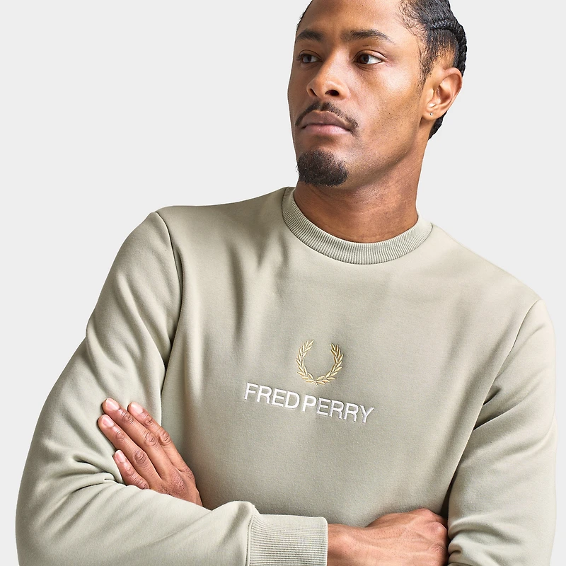 Fred Perry Chandail brodé  / algue marine