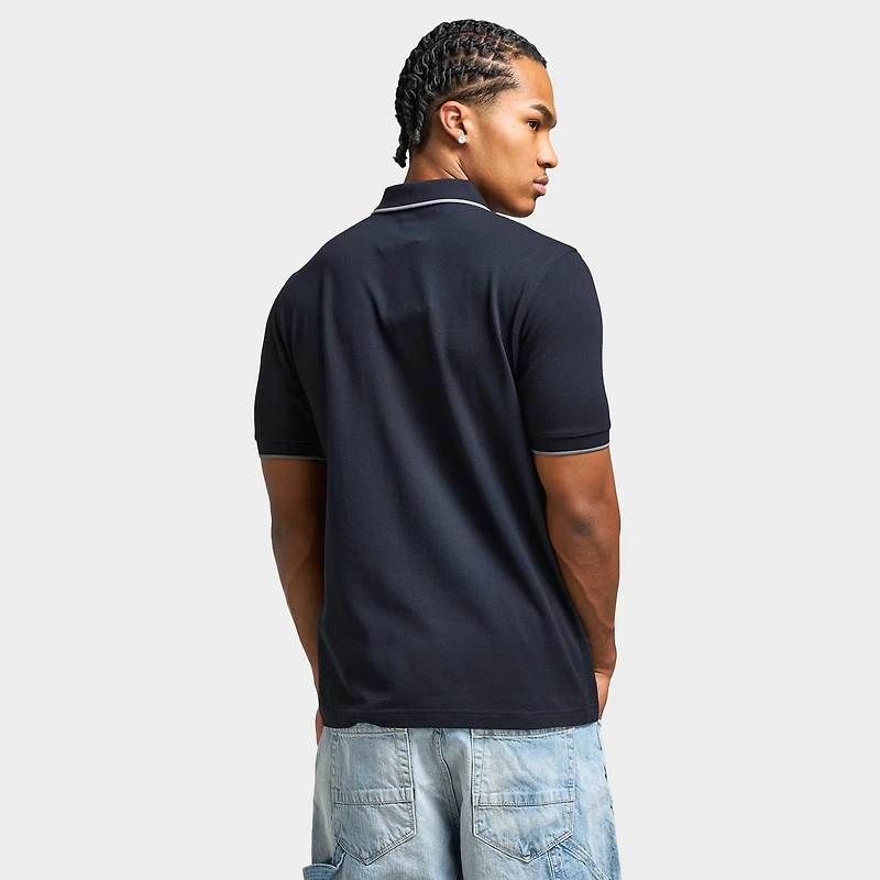 Fred Perry Zip-Neck Shirt Navy / Stockpile Blue