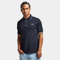 Fred Perry Zip-Neck Shirt Navy / Stockpile Blue