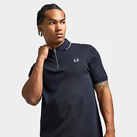 Fred Perry Zip-Neck Shirt Navy / Stockpile Blue