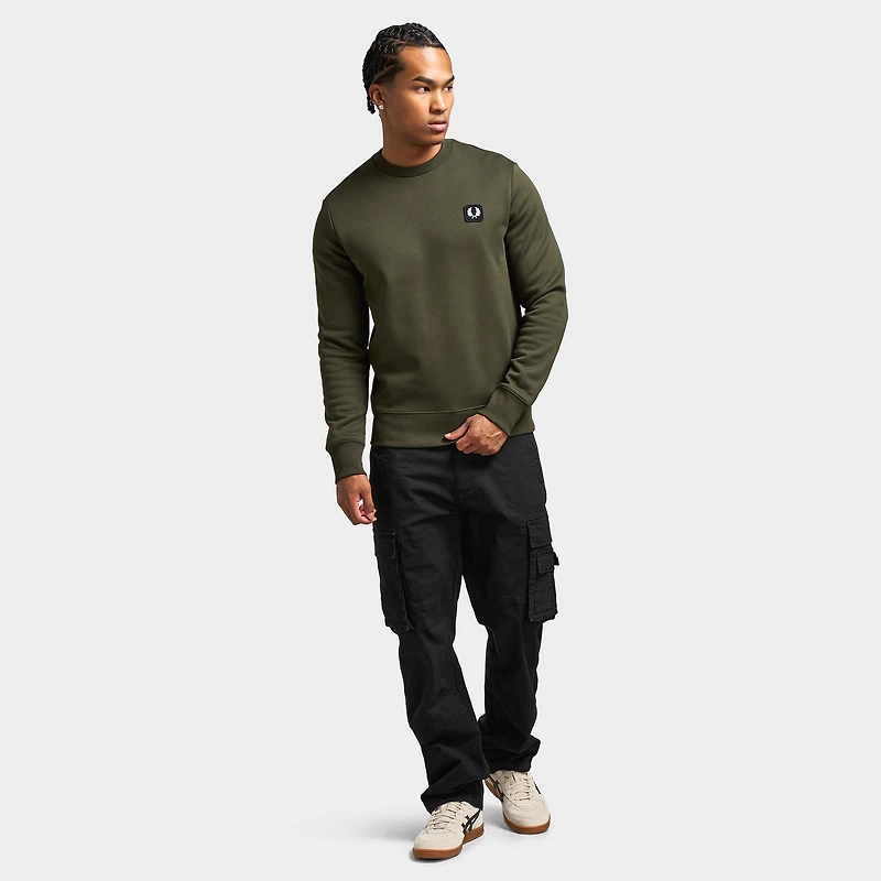 Fred Perry Badge Sweatshirt / Olive Mint