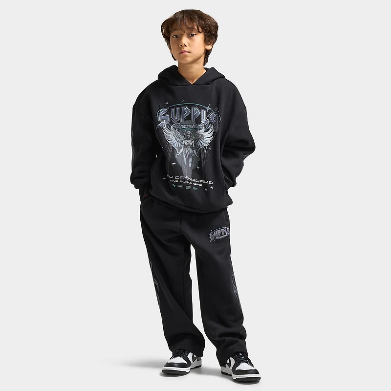 Supply & Demand Juniors' Praise Hoodie Black / Sky Blue