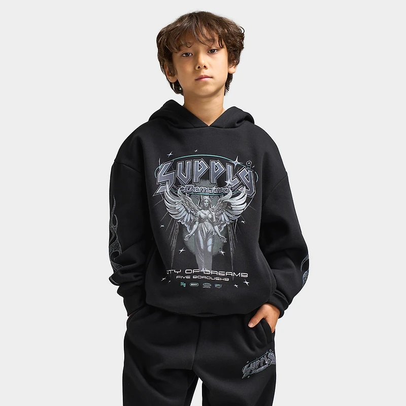 Supply & Demand Juniors' Praise Hoodie Black / Sky Blue