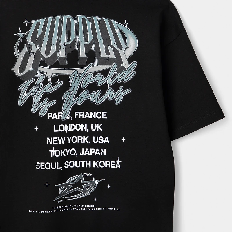 Supply & Demand Juniors' Chrome Star Tee / Black