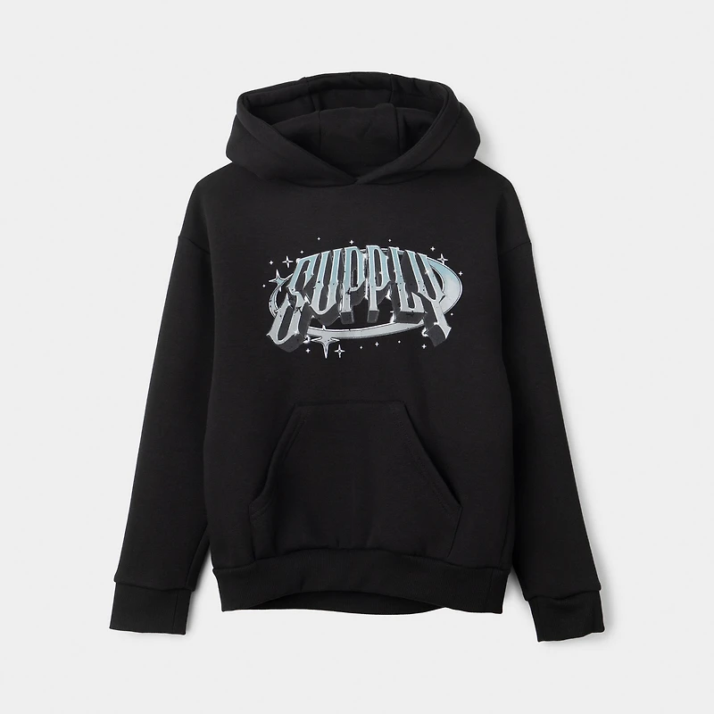 Supply & Demand Juniors' Chrome Star Hoodie / Black