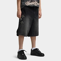 Supply & Demand Juniors Short en jean gris ardoise / Noir délavé