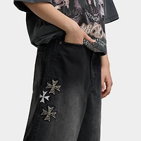 Supply & Demand Juniors Short en jean gris ardoise / Noir délavé
