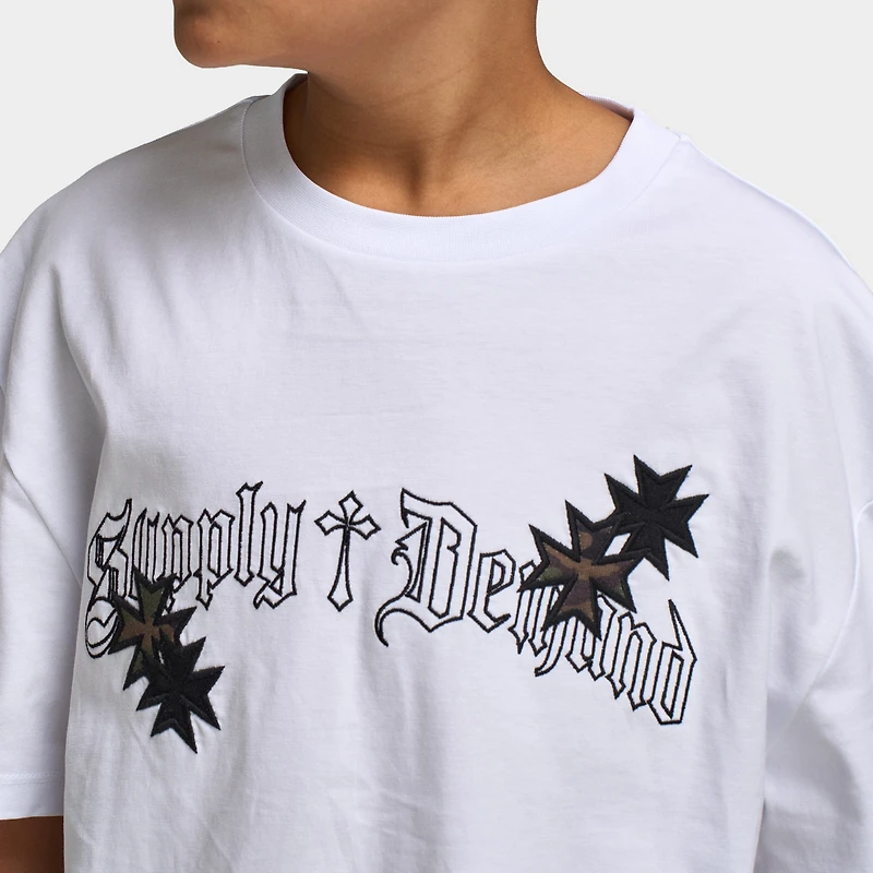 Supply & Demand Juniors' Slate Tee / Optic White