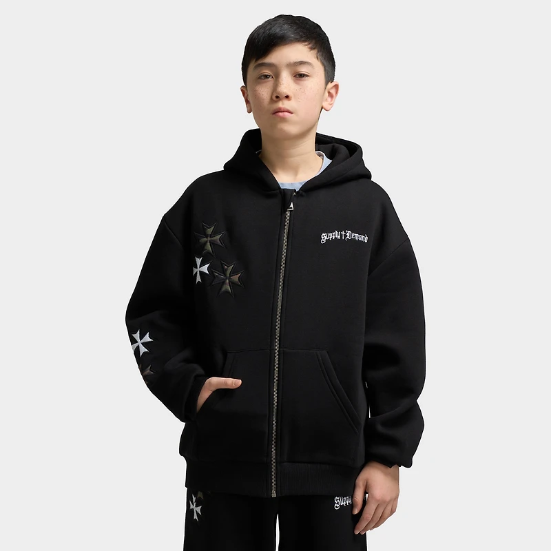 Supply & Demand Junior Chandail à Capuchon Zippé Slate / Noir