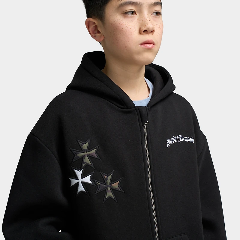 Supply & Demand Junior Chandail à Capuchon Zippé Slate / Noir