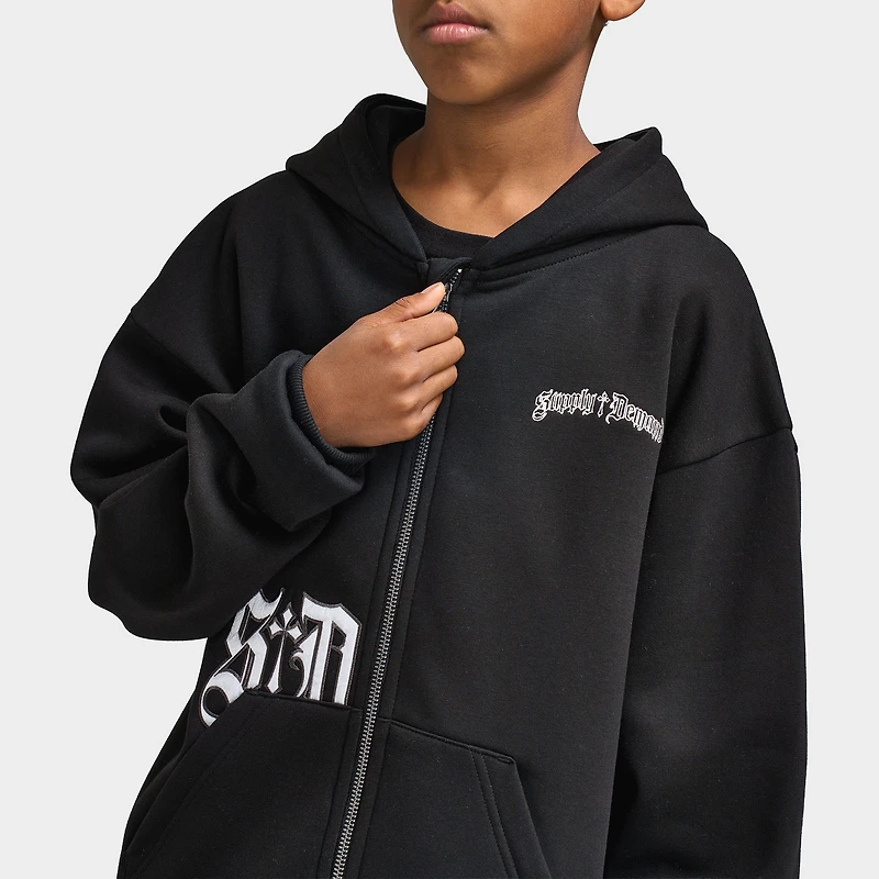 Supply & Demand Junior Chandail à Capuchon Entièrement Zippé / Noir