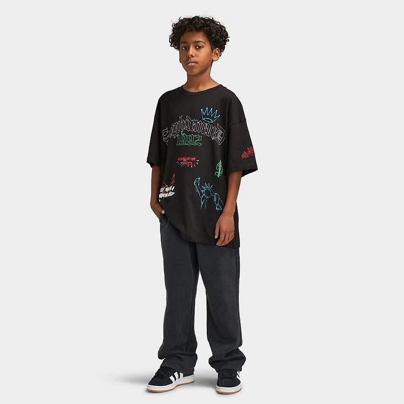 Supply & Demand Juniors' Scratch T-Shirt / Black
